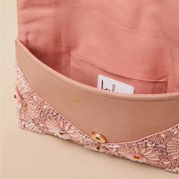 Lulu's Blush Pink Floral Clutch - Picture 3 of 8